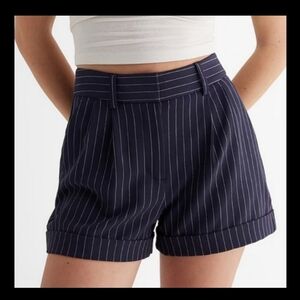 Express Navy Pinstripe Stylist Shorts